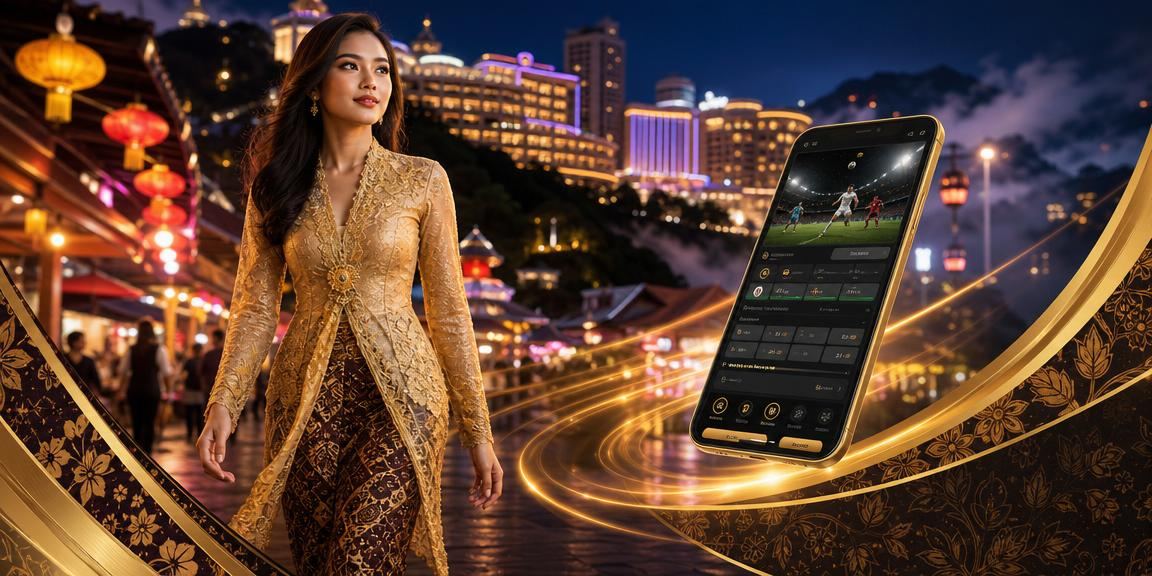 Pertaruhan sukan di Genting Highlands dengan pakaian kebaya gaya Malaysia platform 1925